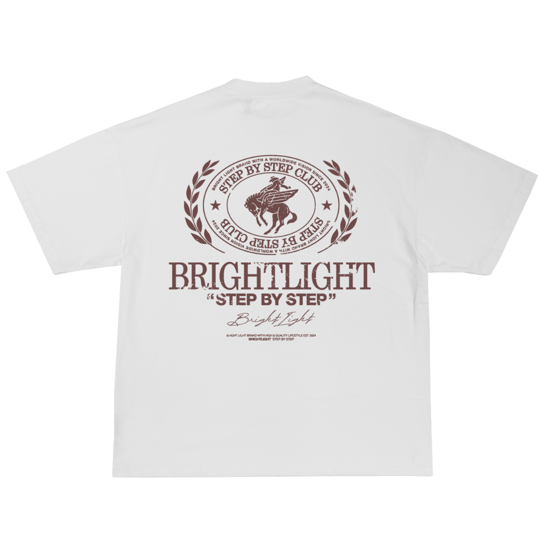 WHITE “STEP BY STEP” TEE
