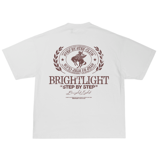WHITE “STEP BY STEP” TEE